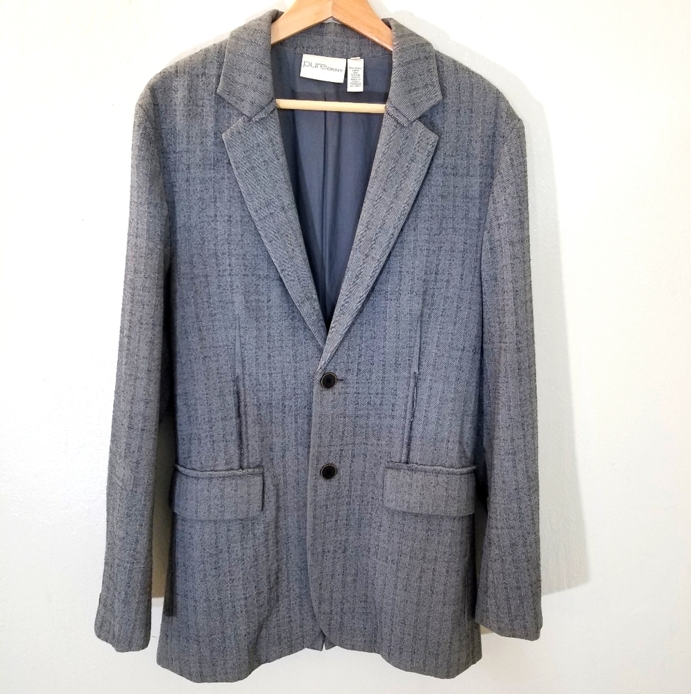 DKNY Pure Men’s Wool Grey Blazer Jacket Size S